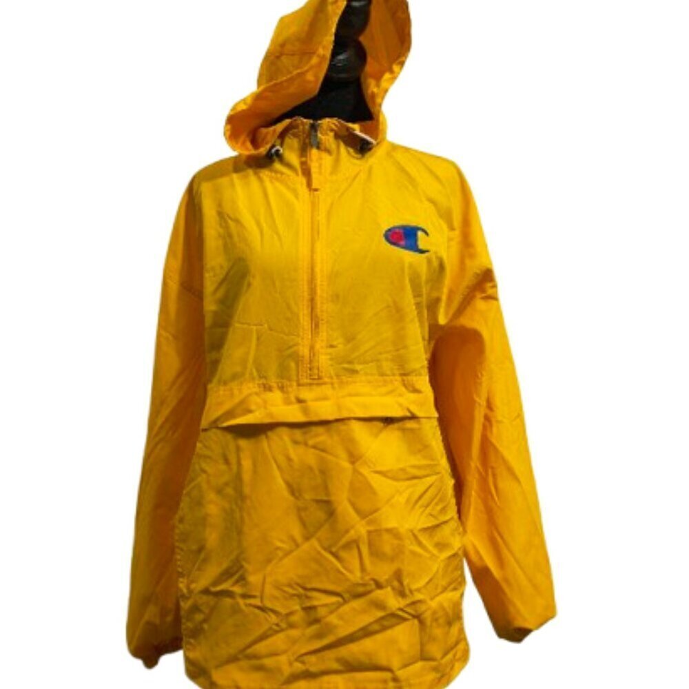 Champion Men's Packable Logo Jacket/Windbreaker Size Large School Bus Yellow